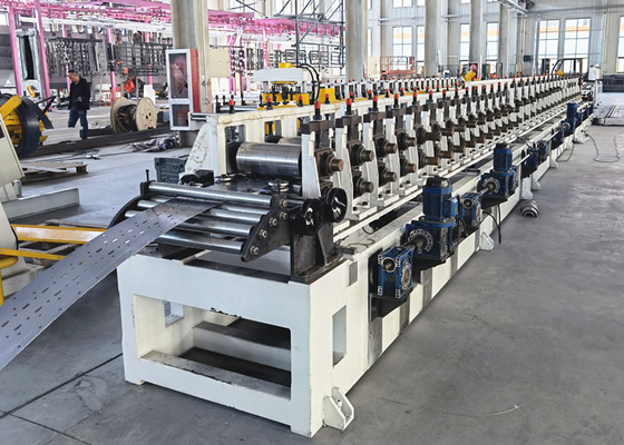 Customizable Steel Upright Column Roll Forming Machine For Logistic Storage System